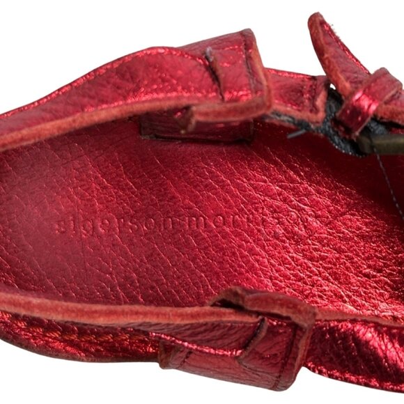 Sigerson Morrison Red Beaded Leather Sandals – Size 8.5 - Picture 9 of 13